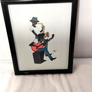 Annie Lee Framed Canvas Jazz men Musicians